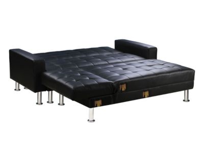 Canapé d'angle convertible et réversible "Theo"  258 x 82147 x 82 cm  4 places  Noir