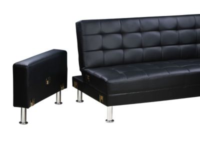 Canapé d'angle convertible et réversible "Theo"  258 x 82147 x 82 cm  4 places  Noir