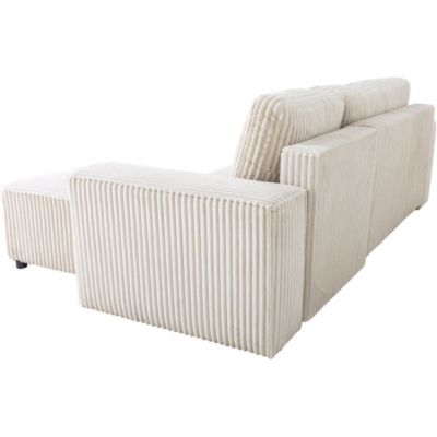 Canapé d'angle convertible réversible 4 places JOSH AUCUNE velours Pearl 242 x 155 x 86 cm