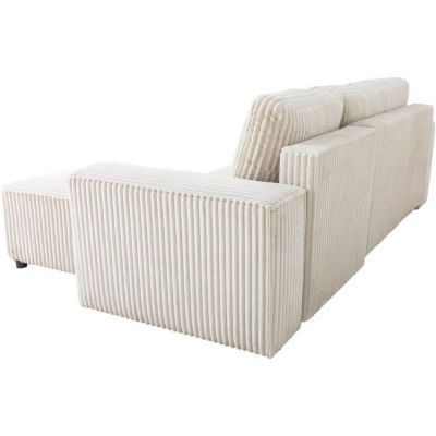Canapé d'angle convertible réversible 4 places JOSH AUCUNE velours Pearl 242 x 155 x 86 cm