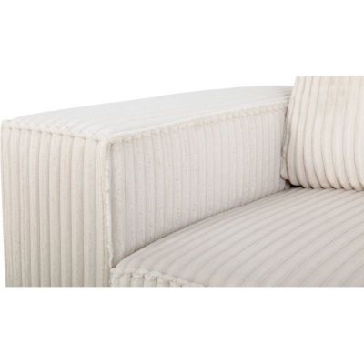 Canapé d'angle convertible réversible 4 places JOSH AUCUNE velours Pearl 242 x 155 x 86 cm