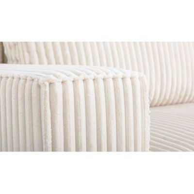 Canapé d'angle convertible réversible 4 places JOSH AUCUNE velours Pearl 242 x 155 x 86 cm