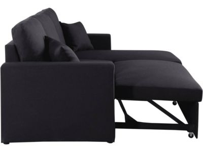 Canapé d'angle convertible réversible "Alain"  221 x 145 x 85 cm  3 places  Noir