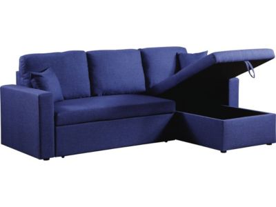 Canapé d'angle convertible réversible avec coffre "Alain"  221 x 145 x 85 cm  3 places  Gris  Blanc