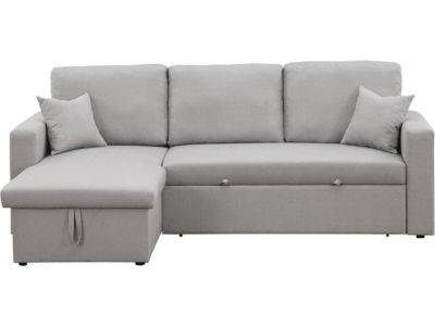 Canapé d'angle convertible réversible avec coffre "Alain"  3 places  Gris clair
