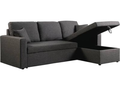 Canapé d'angle convertible réversible avec coffre "Alain"  3 places  Gris