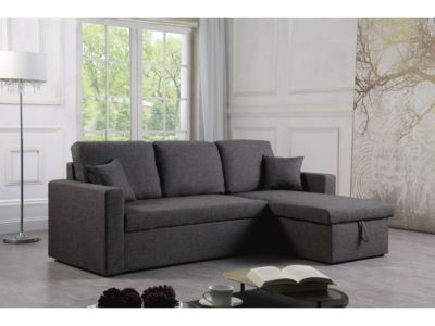 Canapé d'angle convertible réversible avec coffre "Alain"  3 places  Gris