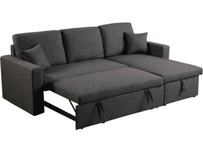 Canapé d'angle convertible réversible avec coffre "Alain"  3 places  Gris