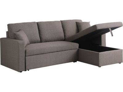 Canapé d'angle convertible réversible avec coffre "Alain"  3 places  Taupe