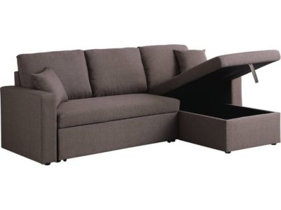 Canapé d'angle convertible réversible avec coffre "Alain"  3 places  Taupe
