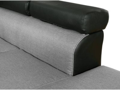 Canapé d'angle convertible "Sophia luxe"  265 x 190.5 x 8091 cm  Noir  Gris  5 places  Angle gauche