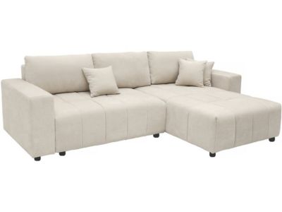 Canapé d'angle convertible style bubble tissu chenille "George" 4 places  Beige