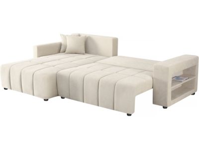 Canapé d'angle convertible tissu chenille 3 places  "Trocadero"  Gris