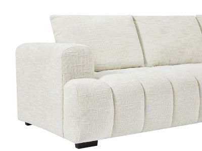 Canapé d'angle droit en tissu texturé beige BENOLA