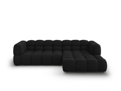 Canapé d'angle droit modulable "Sky" 4 places en velours noir