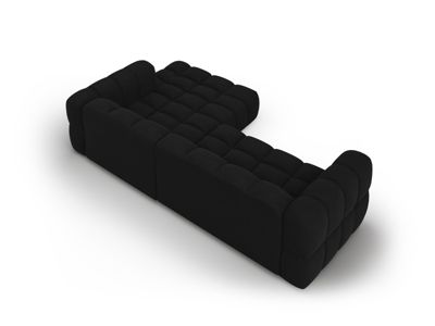 Canapé d'angle droit modulable "Sky" 4 places en velours noir