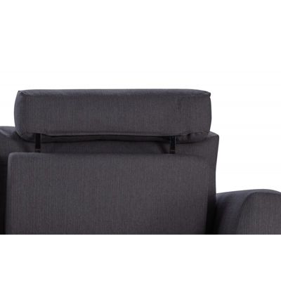 Canapé d'angle droit tissu gris anthracite modulable - ALIX