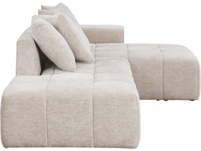 Canapé d'angle en tissu chenille "Haussmann" 3 places  Beige