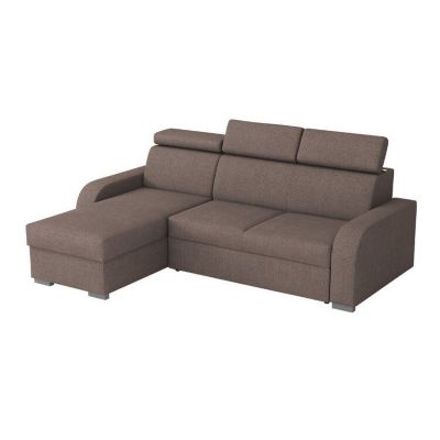 Canapé d'angle Etrcala 100, Marron, Fonction de couchage, 235x170x85cm