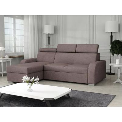 Canapé d'angle Etrcala 100, Marron, Fonction de couchage, 235x170x85cm