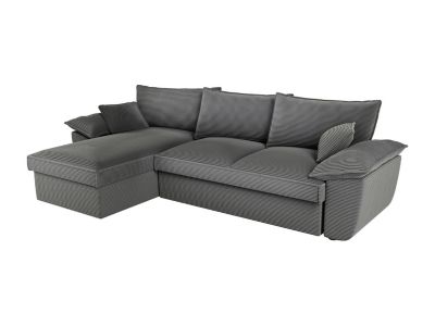 Canap 233 D Angle Convertible Emma Avec Coffre De Rangement Gris Meub