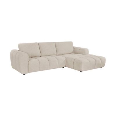 Canapé d'angle gauche en tissu beige Syrel