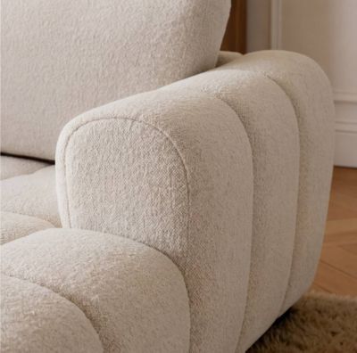 Canapé d'angle gauche en tissu beige Syrel