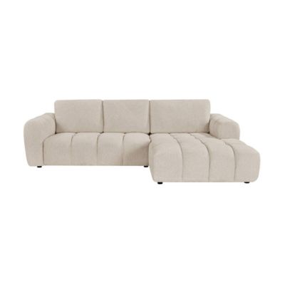Canapé d'angle gauche en tissu beige Syrel