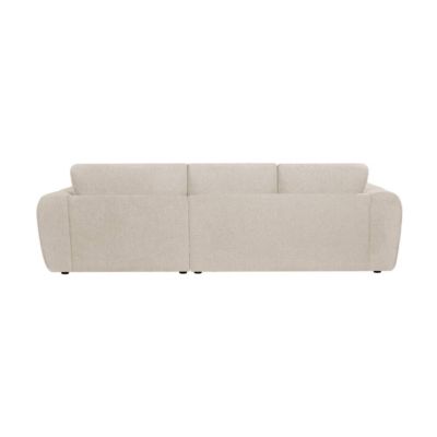 Canapé d'angle gauche en tissu beige Syrel