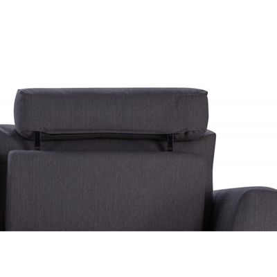Canapé d'angle gauche tissu gris anthracite dossiers réglables - ALIX