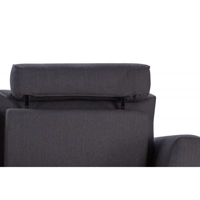 Canapé d'angle gauche tissu gris anthracite modulable - ALIX