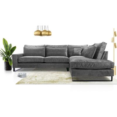 Canapé d'angle Kingsport 111, Gris, Fonction de couchage, 314x224x90cm