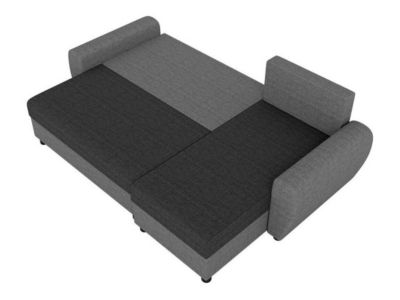 Canapé d'angle Memphis 123, Gris, Fonction de couchage, 242x139x83cm