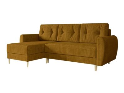 Canapé d'angle Memphis 139, Jaune, Fonction de couchage, 234x139x95cm