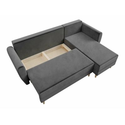 Canapé d'angle Memphis 139, Jaune, Fonction de couchage, 234x139x95cm