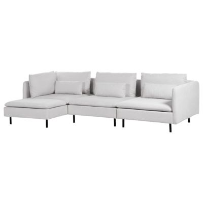 Canapé d'angle modulable 3 places EGERIS Tissu Gris clair Côté droit