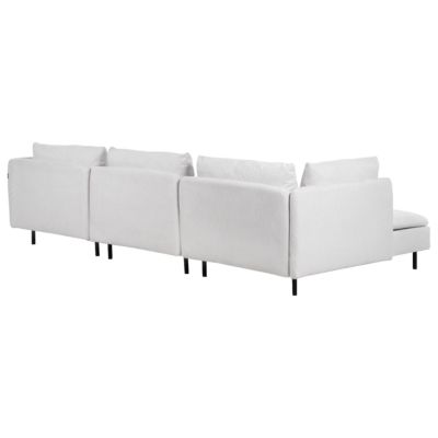 Canapé d'angle modulable 3 places EGERIS Tissu Gris clair Côté droit