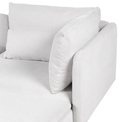 Canapé d'angle modulable 3 places EGERIS Tissu Gris clair Côté droit