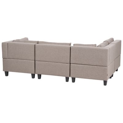 Canapé d'angle modulable 4 places UNSTAD Tissu Marron Côté droit