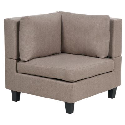 Canapé d'angle modulable 4 places UNSTAD Tissu Marron Côté droit