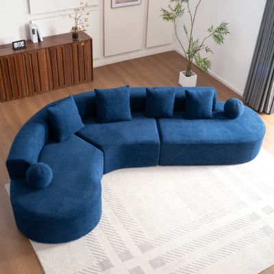 Canapé d'Angle Modulable - Canapé L Moderne en Velours Bleu, Design Élégant, Ultra-Confortable