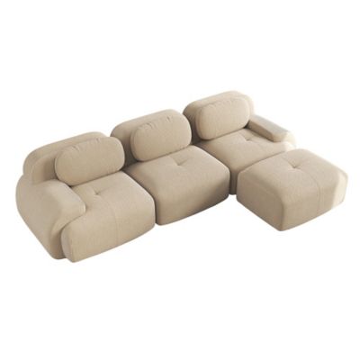 Canapé d'angle modulaire sans montage, ergonomique et adapté aux animaux domestiques,beige