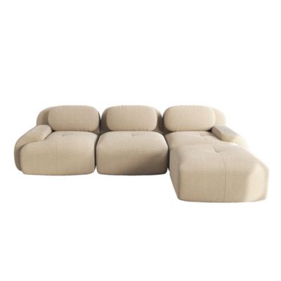 Canapé d'angle modulaire sans montage, ergonomique et adapté aux animaux domestiques,beige