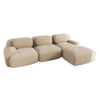 Canapé d'angle modulaire sans montage, ergonomique et adapté aux animaux domestiques,beige