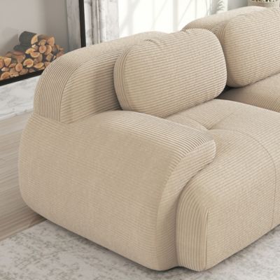 Canapé d'angle modulaire sans montage, ergonomique et adapté aux animaux domestiques,beige