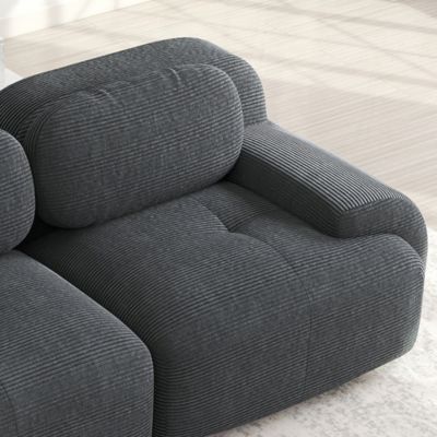 Canapé d'angle modulaire sans montage, ergonomique et adapté aux animaux domestiques,gris
