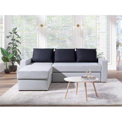 Canapé d'angle Providence 111, Gris, Fonction de couchage