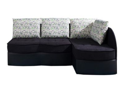 Canapé d'angle Providence 119, Noir, Fonction de couchage