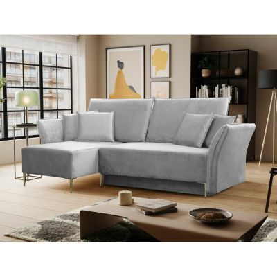Canapé d'angle Providence 146, Gris, Fonction de couchage