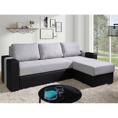 Canapé d'angle Providence 175, Gris, Fonction de couchage